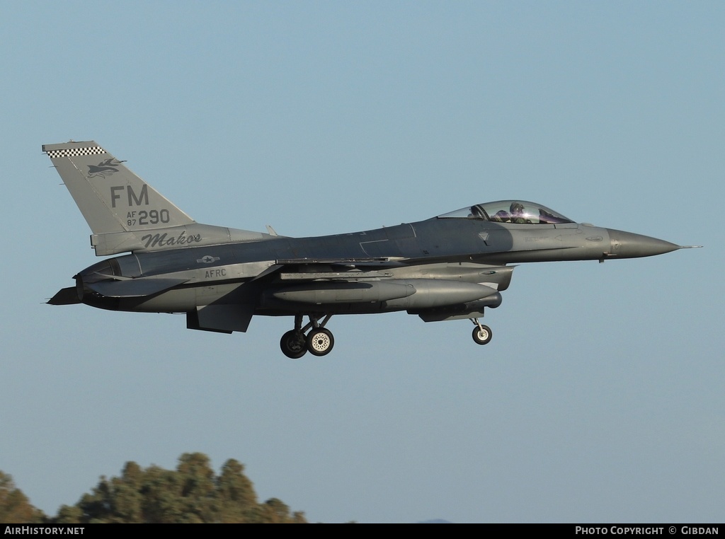 Aircraft Photo of 87-0290 / AF87-290 | General Dynamics F-16C Fighting Falcon | USA - Air Force | 93 FS / 482 FW / AFRC | AirHistory.net #567236
