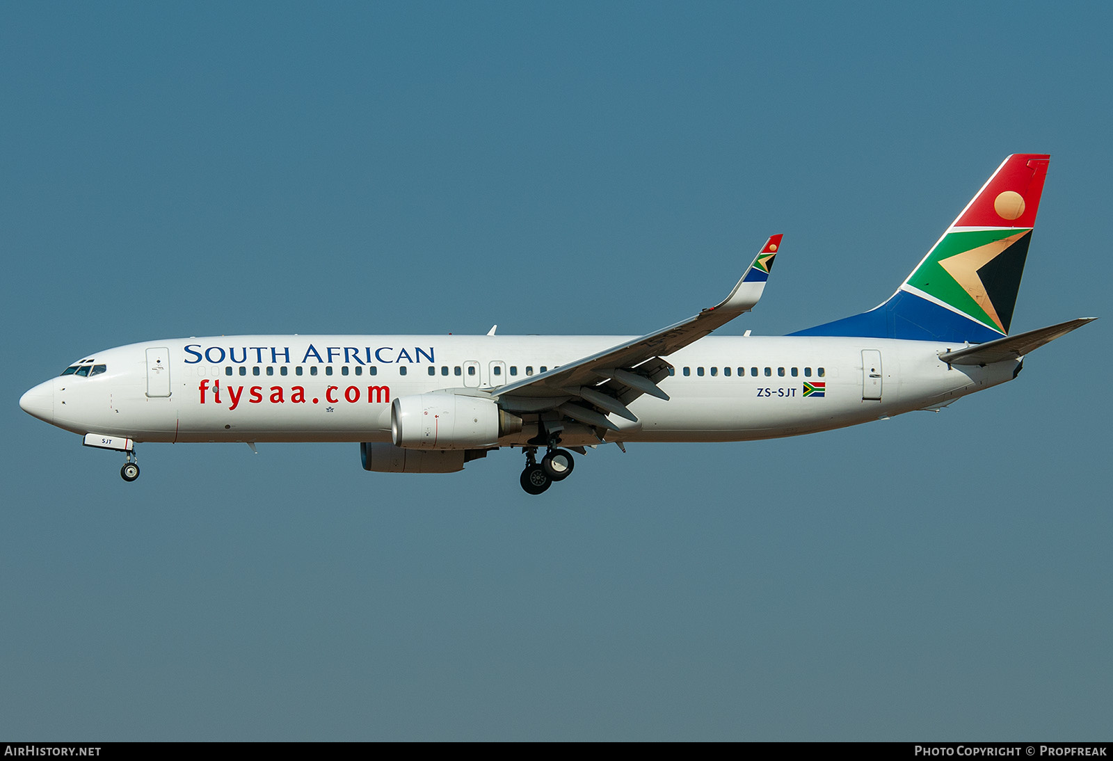 Aircraft Photo of ZS-SJT | Boeing 737-844 | South African Airways | AirHistory.net #567978