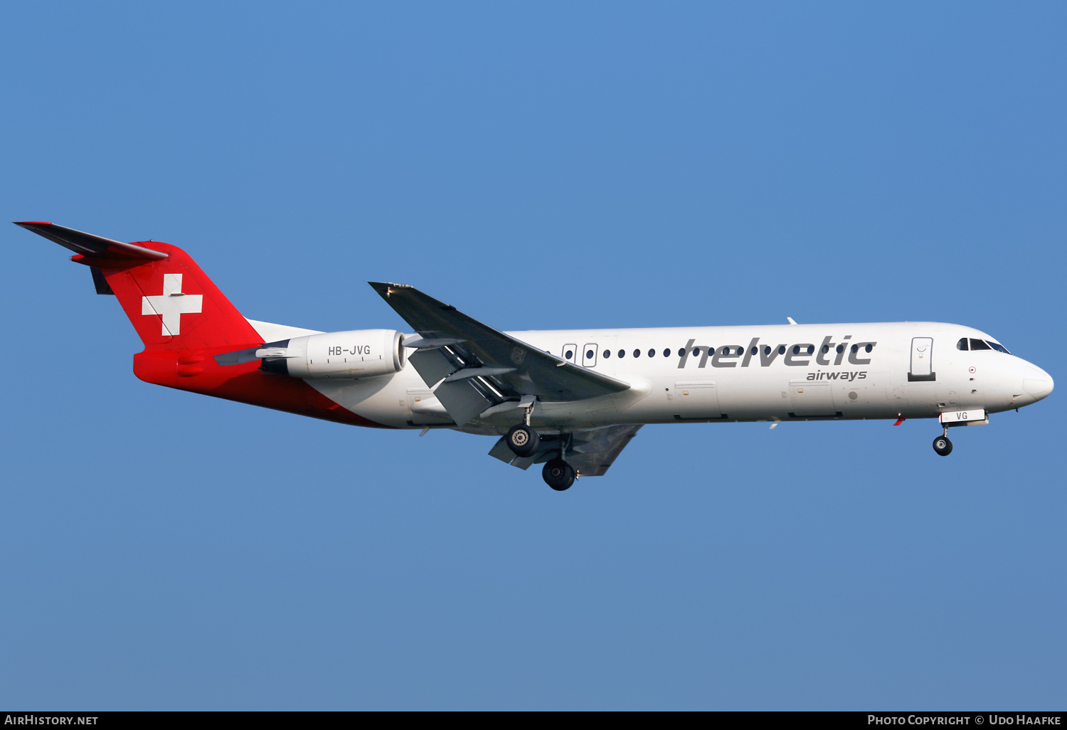 Aircraft Photo of HB-JVG | Fokker 100 (F28-0100) | Helvetic Airways | AirHistory.net #567979