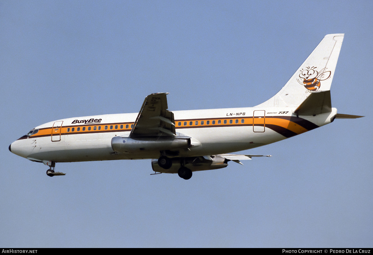 Aircraft Photo of LN-NPB | Boeing 737-2R4C/Adv | Busy Bee of Norway | AirHistory.net #568638