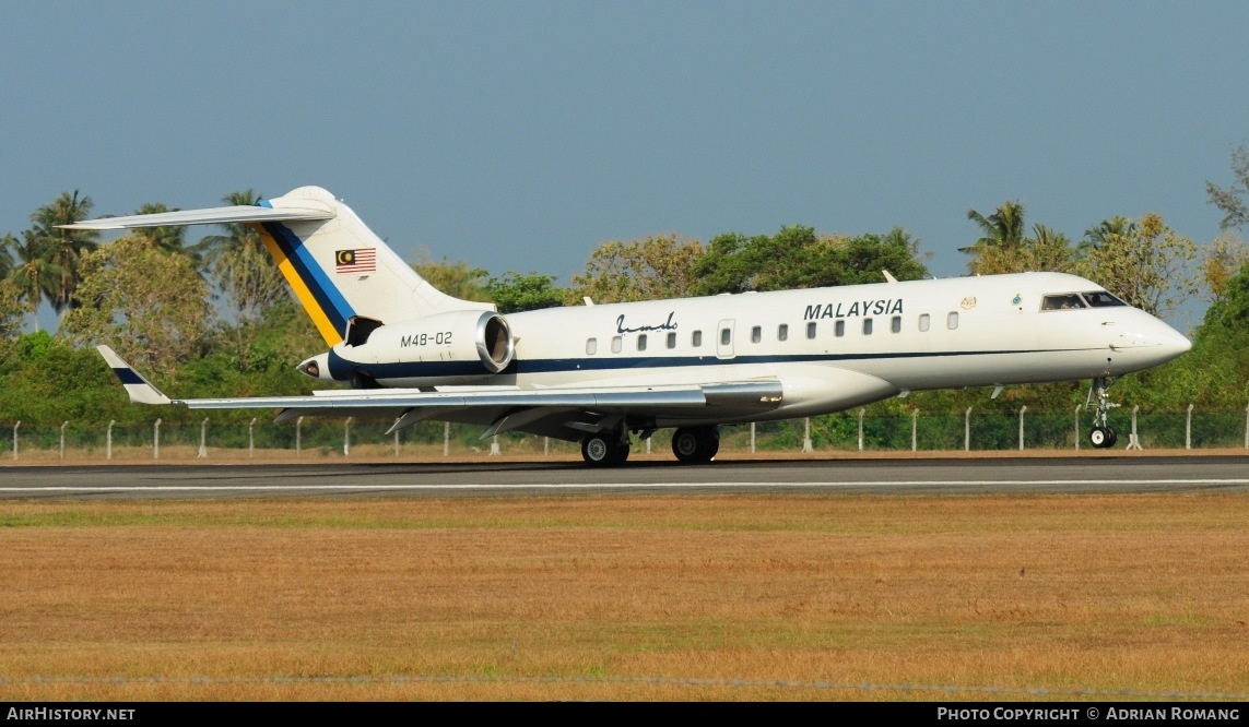 Aircraft Photo of M48-02 | Bombardier Global Express (BD-700-1A10) | Malaysia - Air Force | AirHistory.net #568831
