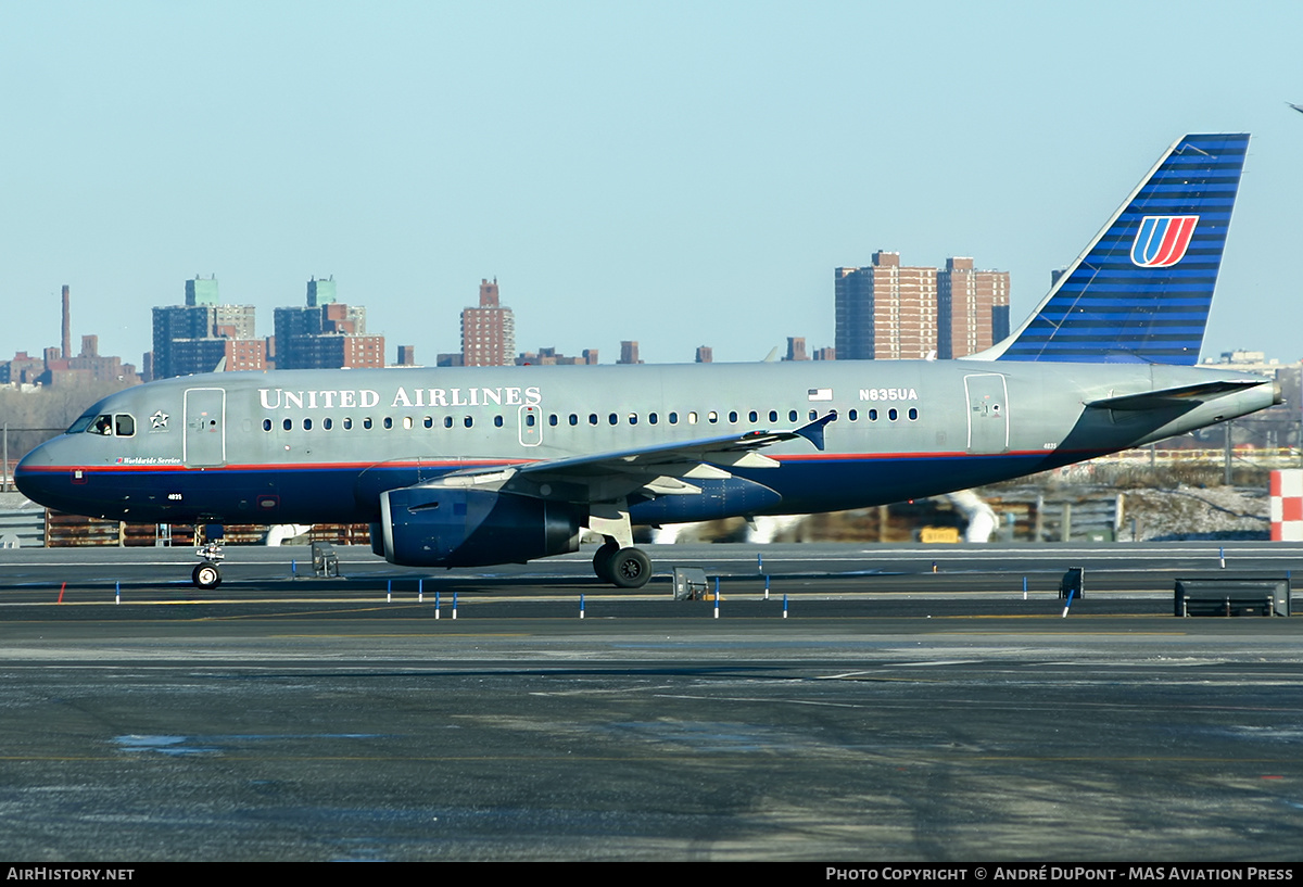 Aircraft Photo of N835UA | Airbus A319-131 | United Airlines | AirHistory.net #568919