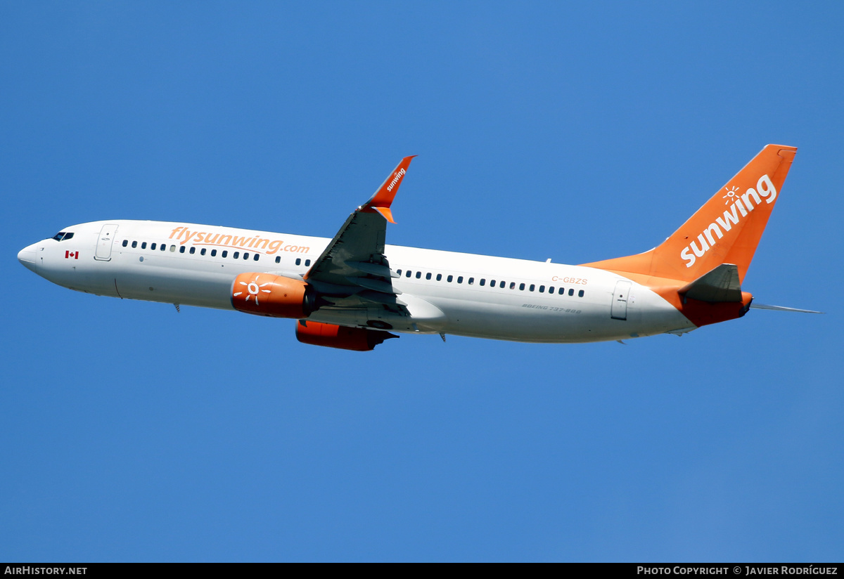Aircraft Photo of C-GBZS | Boeing 737-8SH | Sunwing Airlines | AirHistory.net #569005