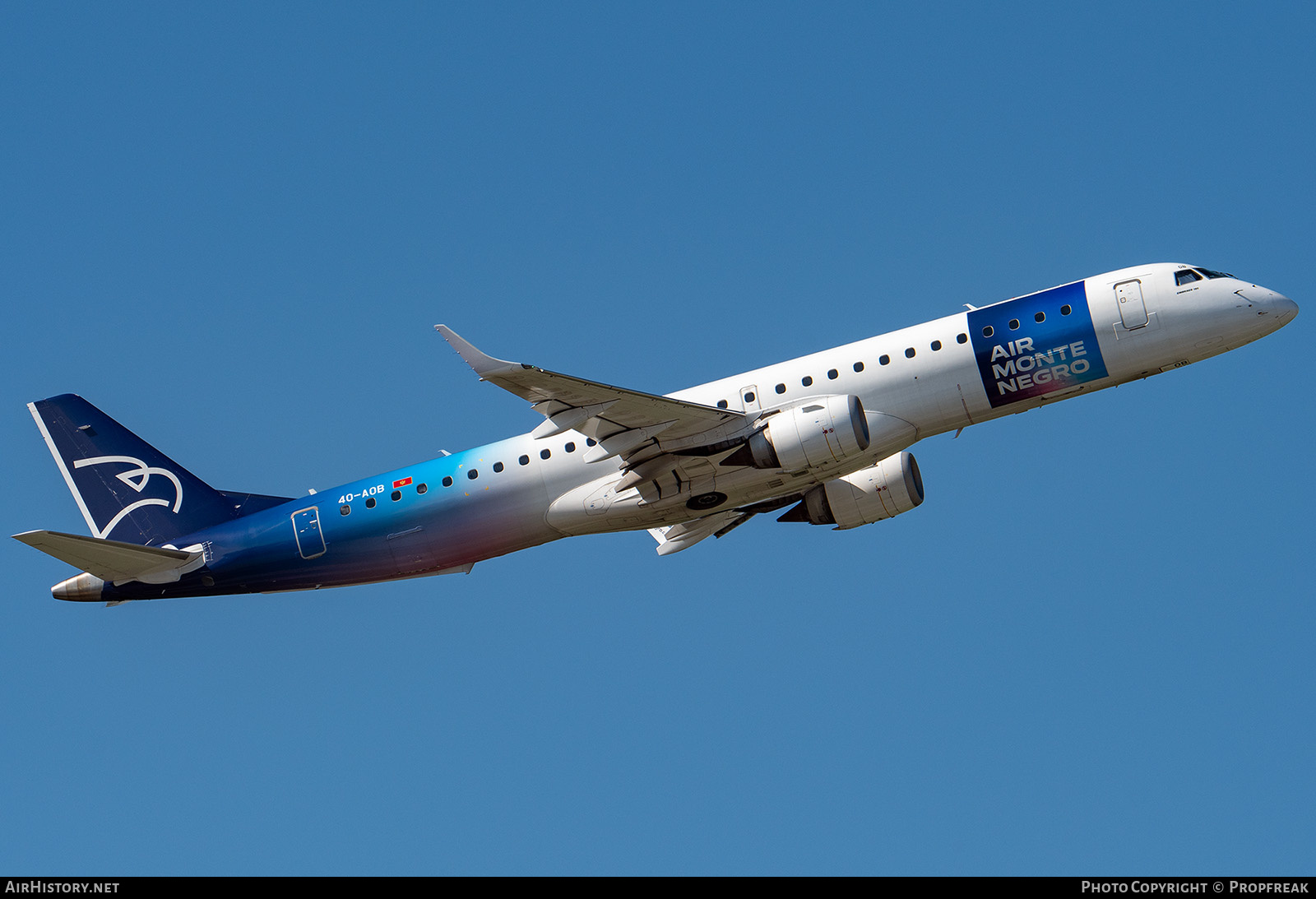 Aircraft Photo of 4O-AOB | Embraer 195LR (ERJ-190-200LR) | Air Montenegro | AirHistory.net #569059