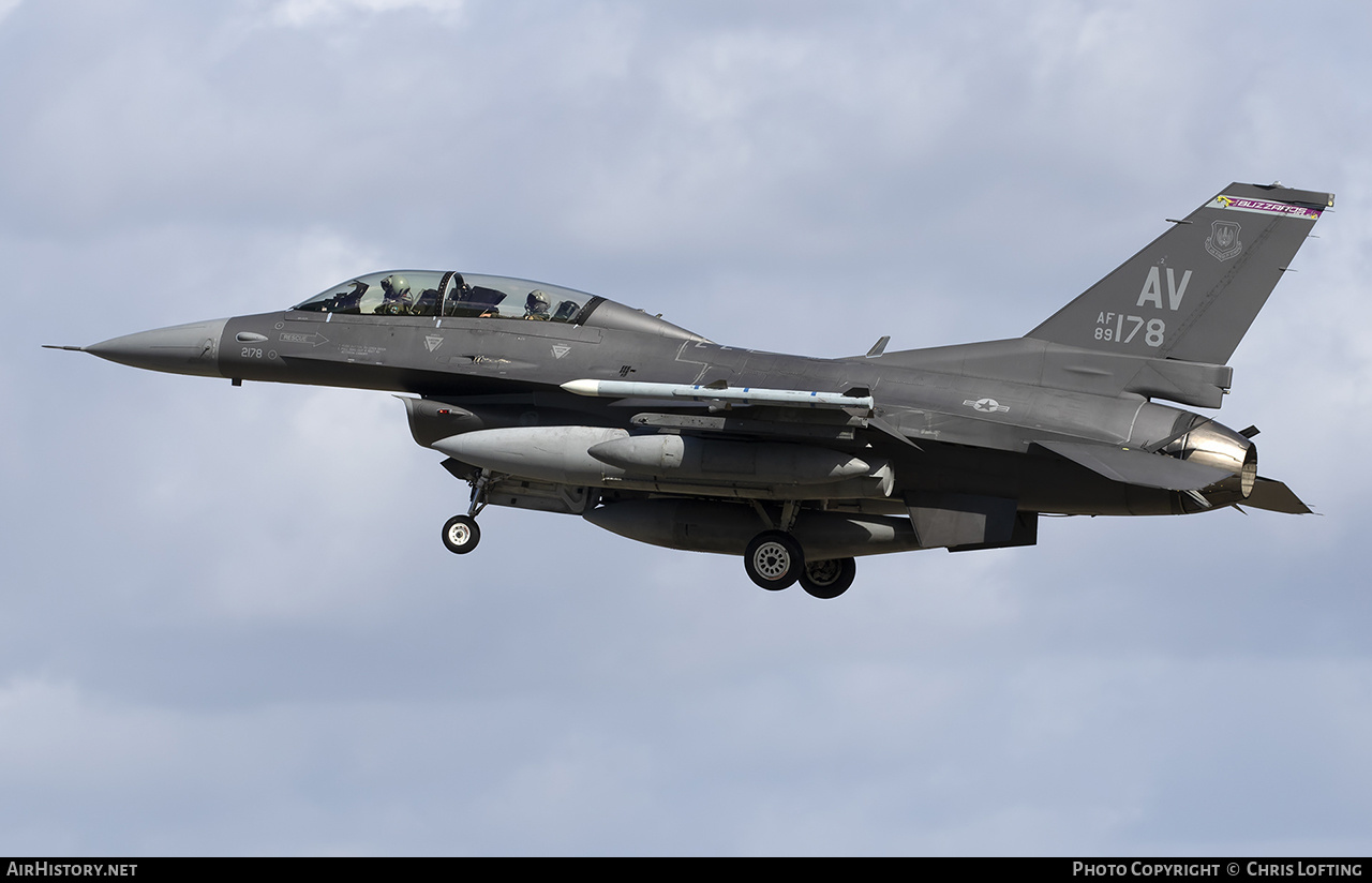 Aircraft Photo of 89-2178 / AF89-178 | General Dynamics F-16DM Fighting Falcon | USA - Air Force | AirHistory.net #569169