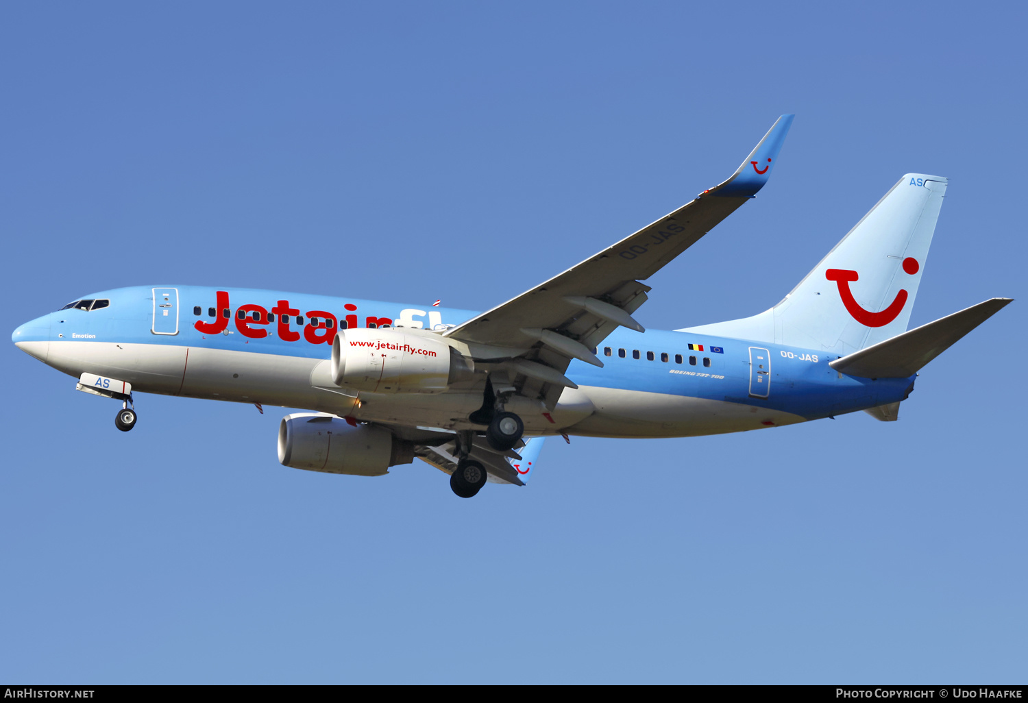 Aircraft Photo of OO-JAS | Boeing 737-7K5 | Jetairfly | AirHistory.net #569391