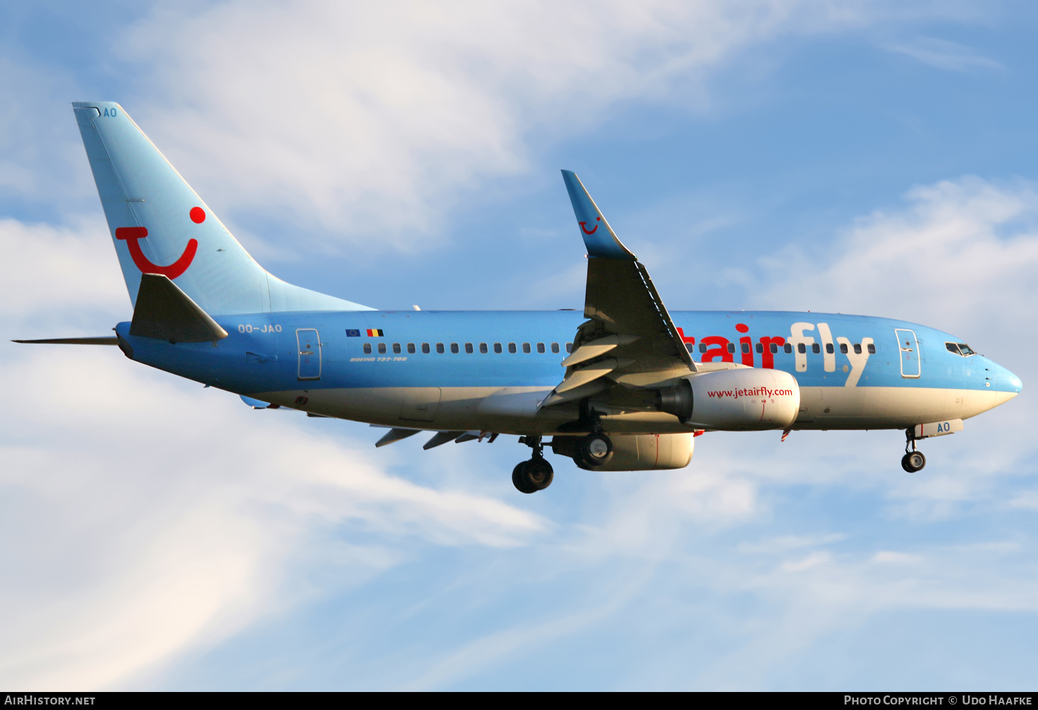 Aircraft Photo of OO-JAO | Boeing 737-7K5 | Jetairfly | AirHistory.net #569396
