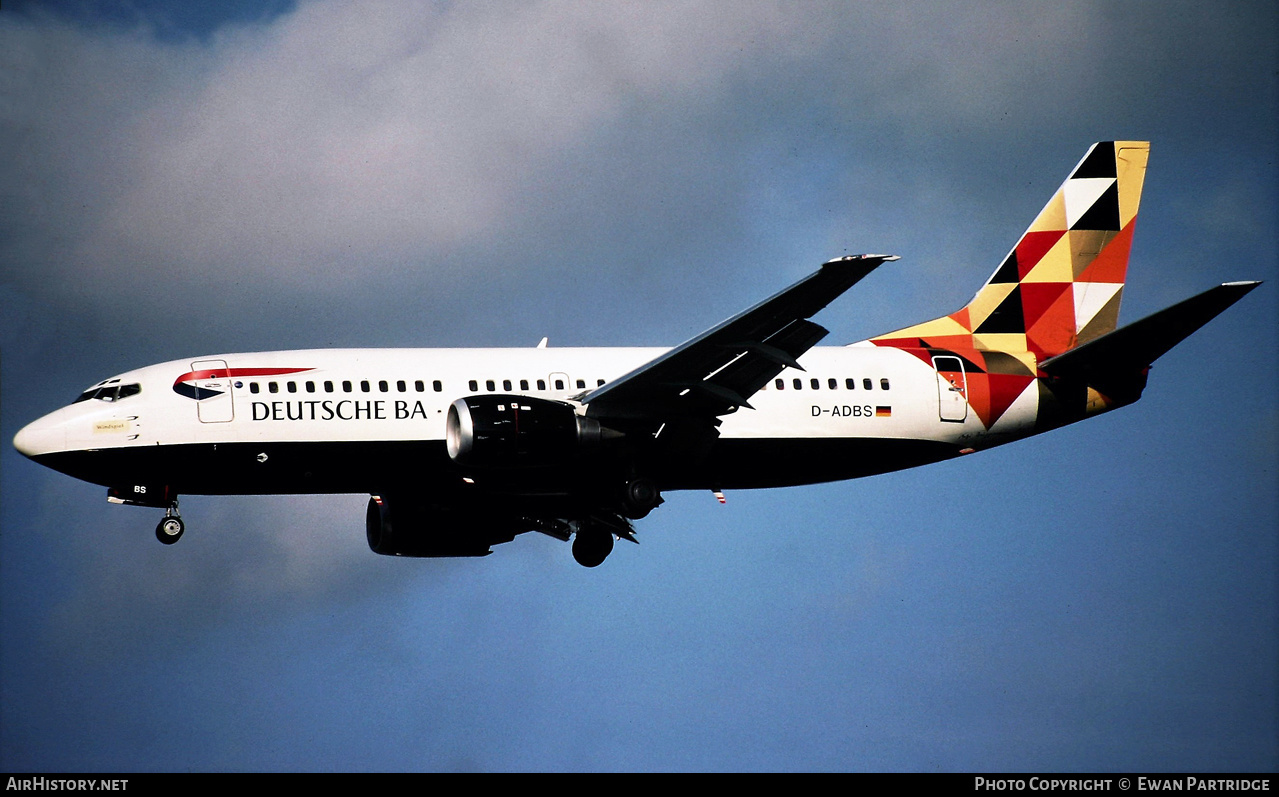 Aircraft Photo of D-ADBS | Boeing 737-31S | Deutsche BA | AirHistory.net #569407