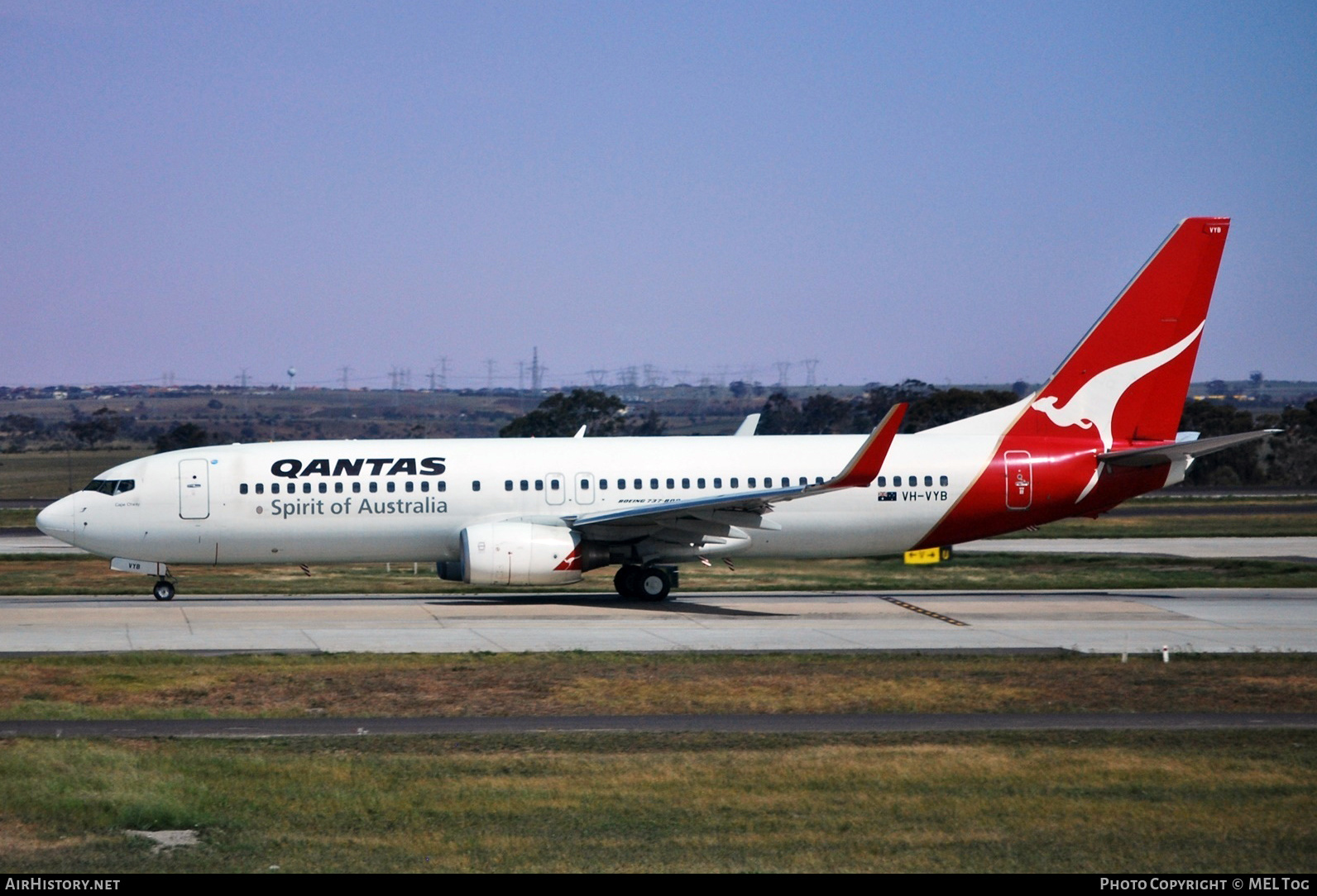 Aircraft Photo of VH-VYB | Boeing 737-838 | Qantas | AirHistory.net #569493