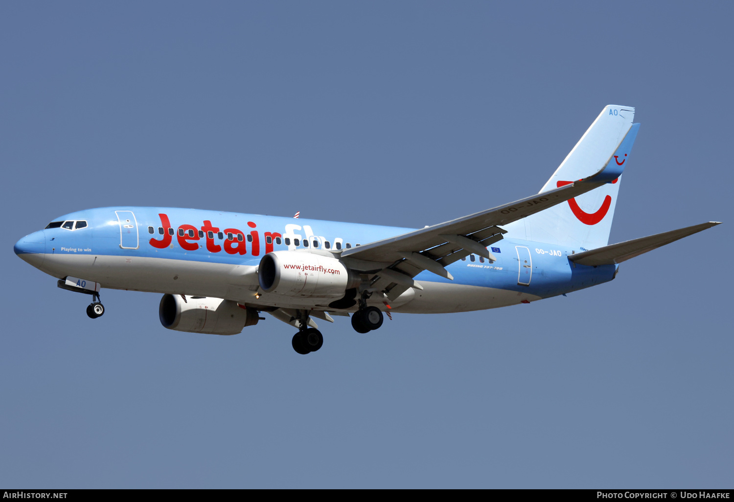 Aircraft Photo of OO-JAO | Boeing 737-7K5 | Jetairfly | AirHistory.net #570358