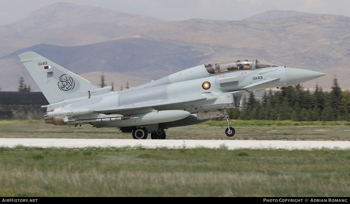 Aircraft Photo of QA401 | Eurofighter EF-2000 Typhoon T | Qatar - Air Force | AirHistory.net #571193