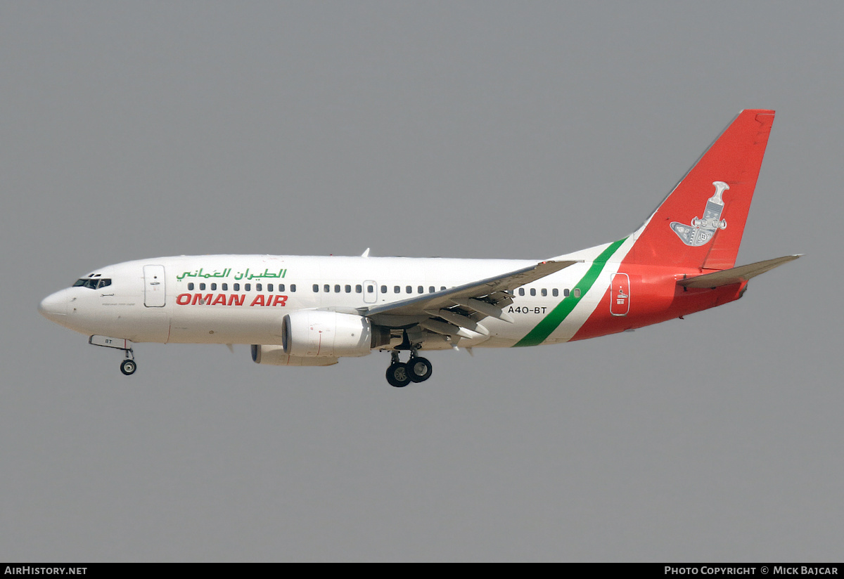 Aircraft Photo of A4O-BT | Boeing 737-7Q8 | Oman Air | AirHistory.net #571604