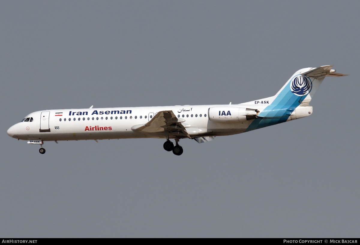 Aircraft Photo of EP-ASK | Fokker 100 (F28-0100) | Iran Asseman Airlines | AirHistory.net #571689