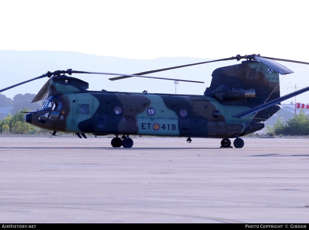 Aircraft Photo of HT17-19 | Boeing CH-47D Chinook (414) | Spain - Army | AirHistory.net #572177
