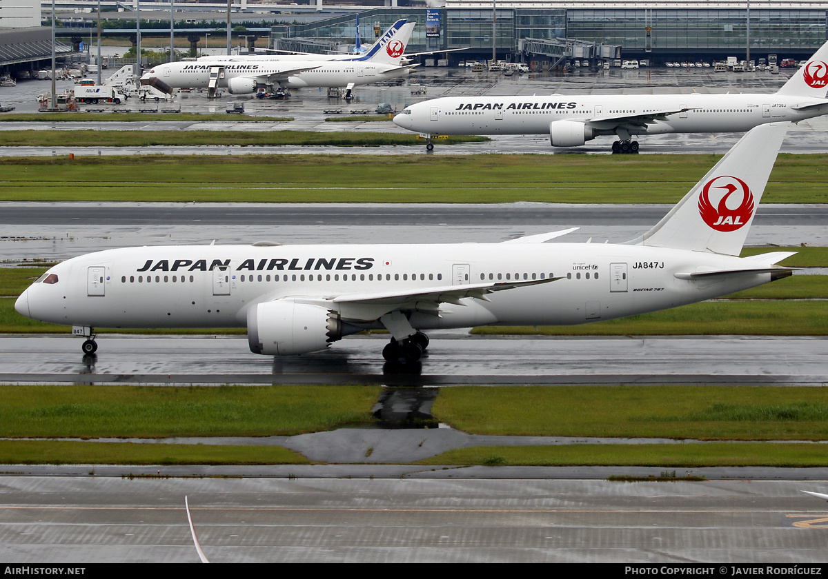 Aircraft Photo of JA847J | Boeing 787-8 Dreamliner | Japan Airlines - JAL | AirHistory.net #572566