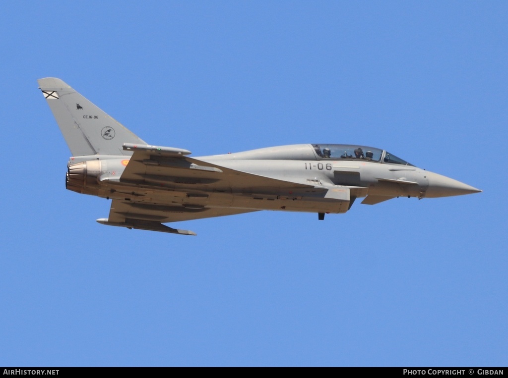 Aircraft Photo of CE.16-06 | Eurofighter EF-2000 Typhoon T | Spain - Air Force | AirHistory.net #572987