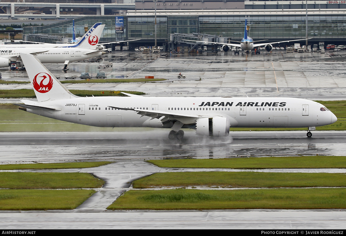 Aircraft Photo of JA870J | Boeing 787-9 Dreamliner | Japan Airlines - JAL | AirHistory.net #573177