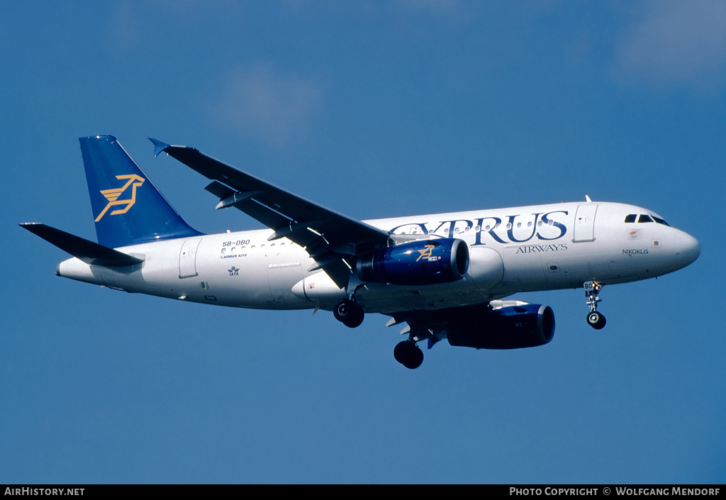 Aircraft Photo of 5B-DBO | Airbus A319-132 | Cyprus Airways | AirHistory.net #573325