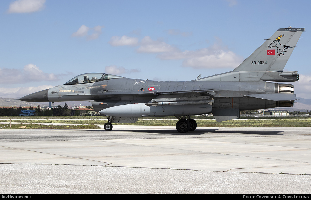 Aircraft Photo of 89-0024 | General Dynamics F-16C Fighting Falcon | Turkey - Air Force | AirHistory.net #573401