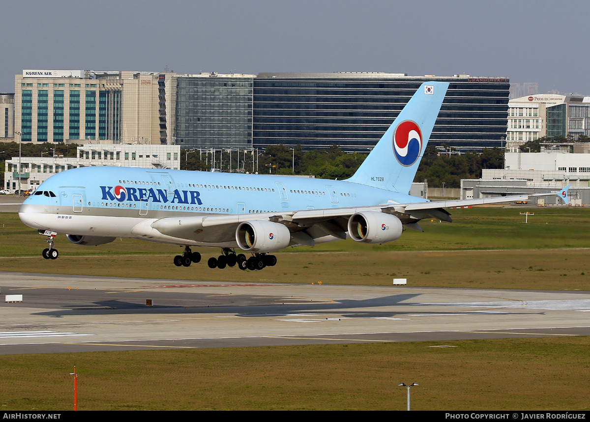 Aircraft Photo of HL7628 | Airbus A380-861 | Korean Air | AirHistory.net #573405