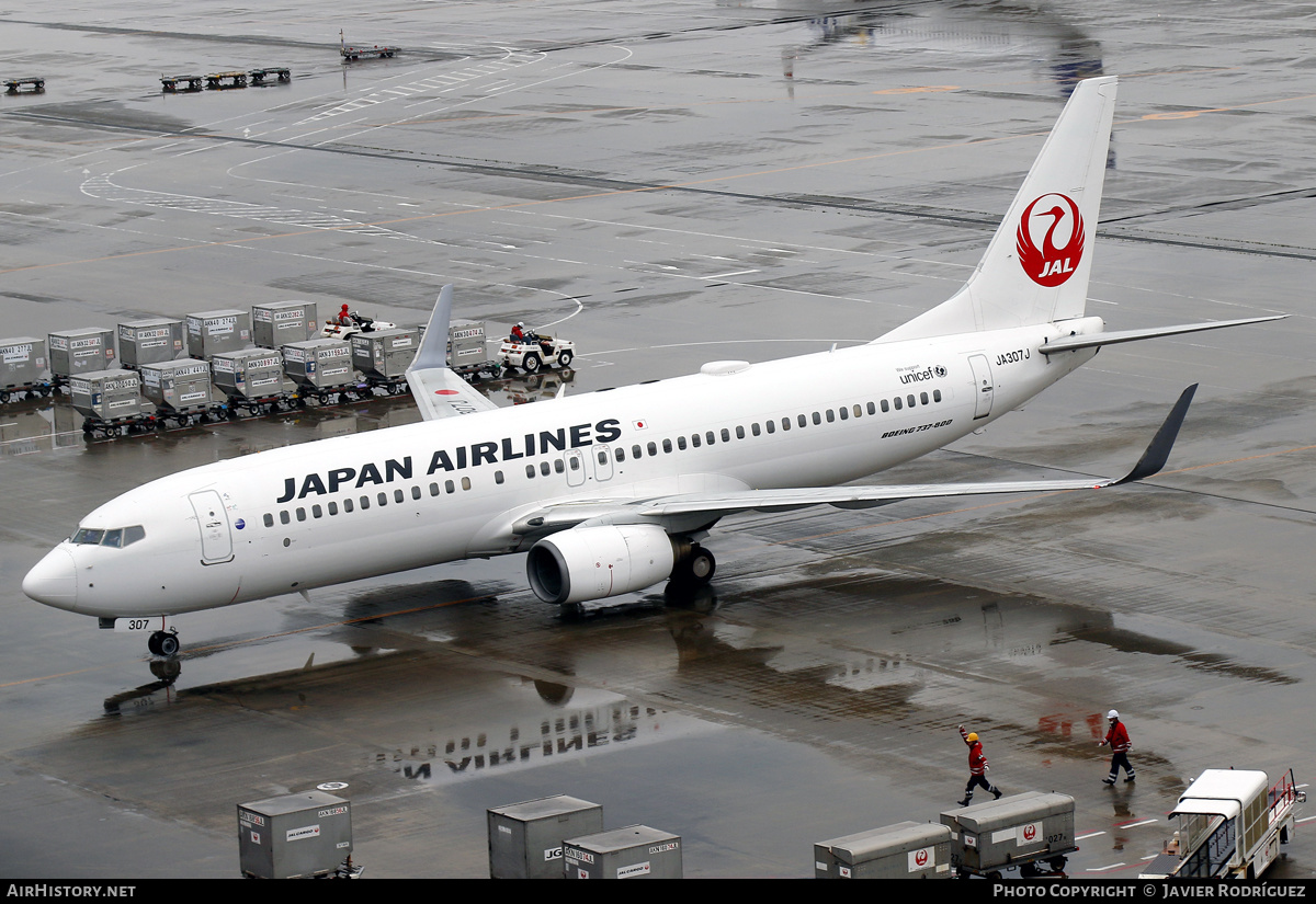 Aircraft Photo of JA307J | Boeing 737-846 | Japan Airlines - JAL | AirHistory.net #573455