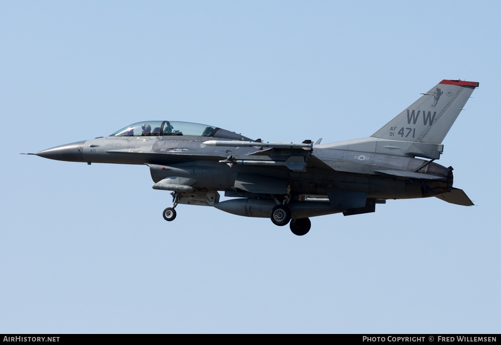 Aircraft Photo of 91-0471 / AF91-471 | General Dynamics F-16DM Fighting Falcon | USA - Air Force | AirHistory.net #573723