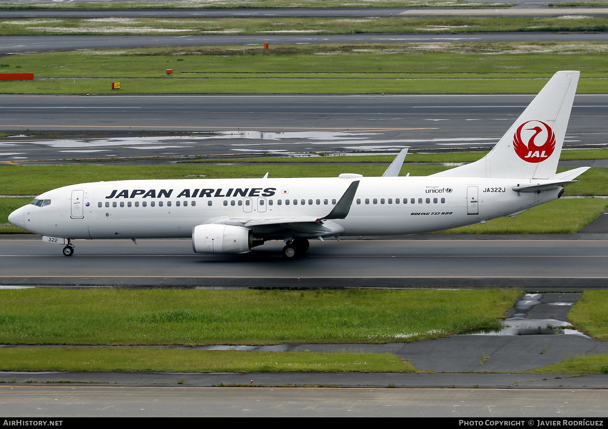 Aircraft Photo of JA322J | Boeing 737-846 | Japan Airlines - JAL | AirHistory.net #573795