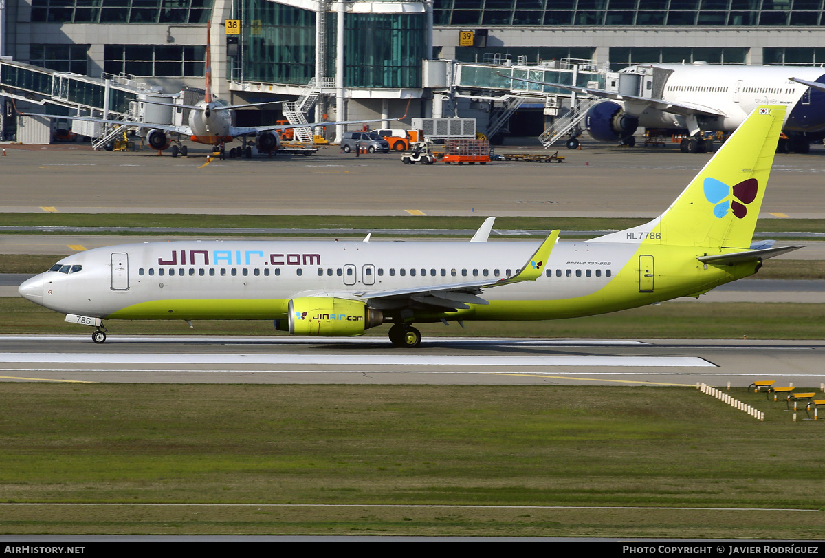 Aircraft Photo of HL7786 | Boeing 737-8Q8 | Jin Air | AirHistory.net #574134