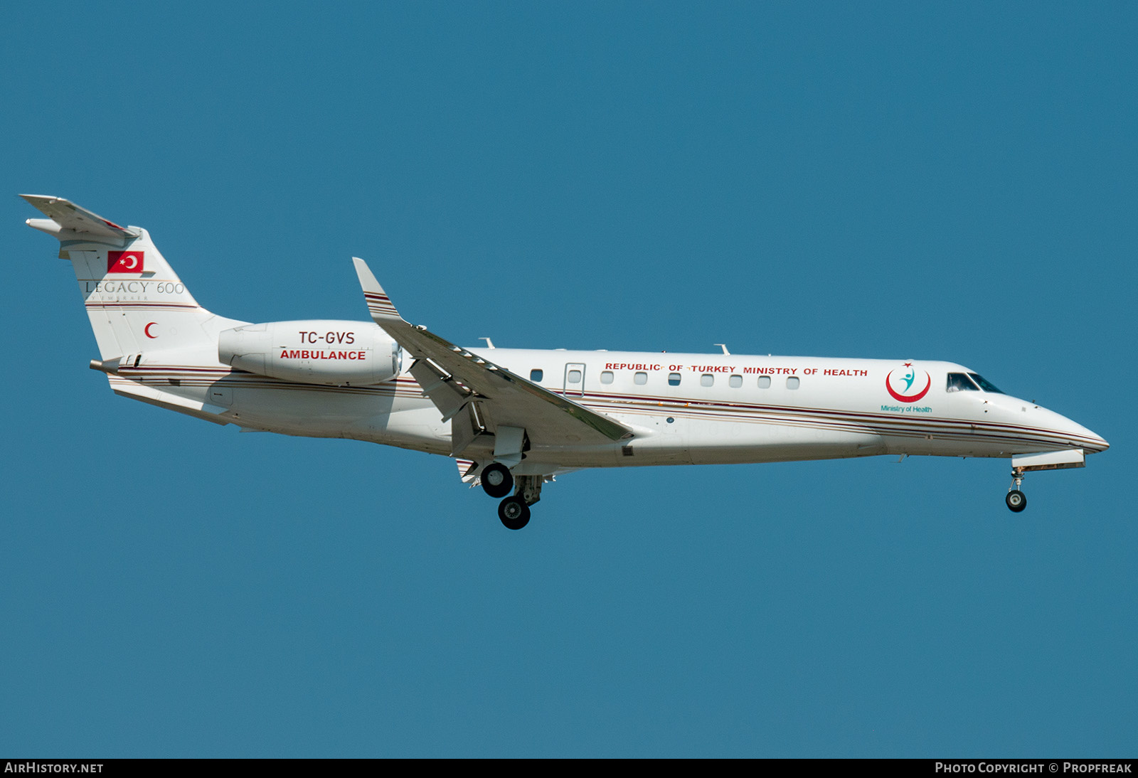 Aircraft Photo of TC-GVS | Embraer Legacy 600 (EMB-135BJ) | T.C. Sağlık Bakanlığı - Republic of Turkey Ministry of Health | AirHistory.net #574218