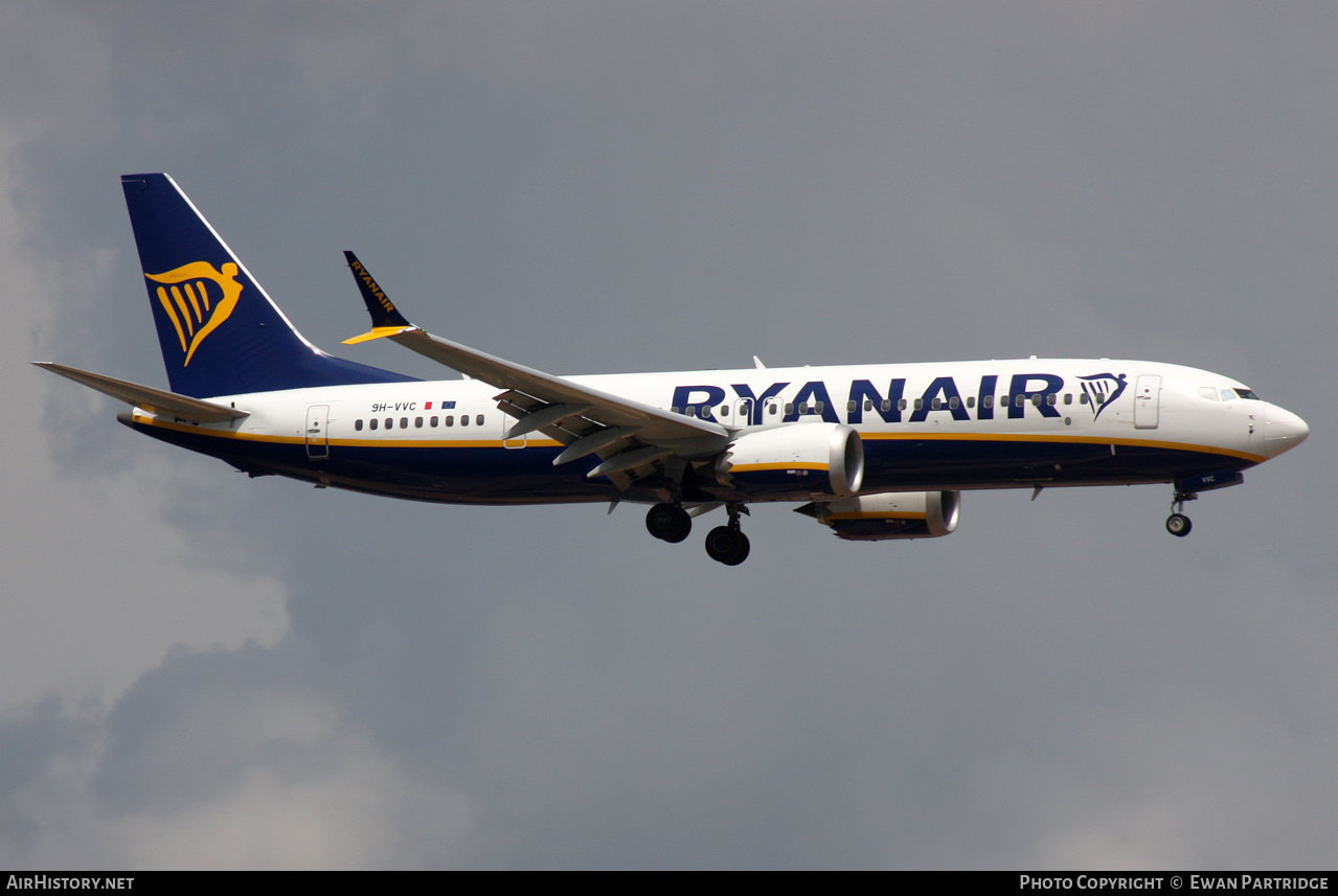 Aircraft Photo of 9H-VVC | Boeing 737-8200 Max 200 | Ryanair | AirHistory.net #574282