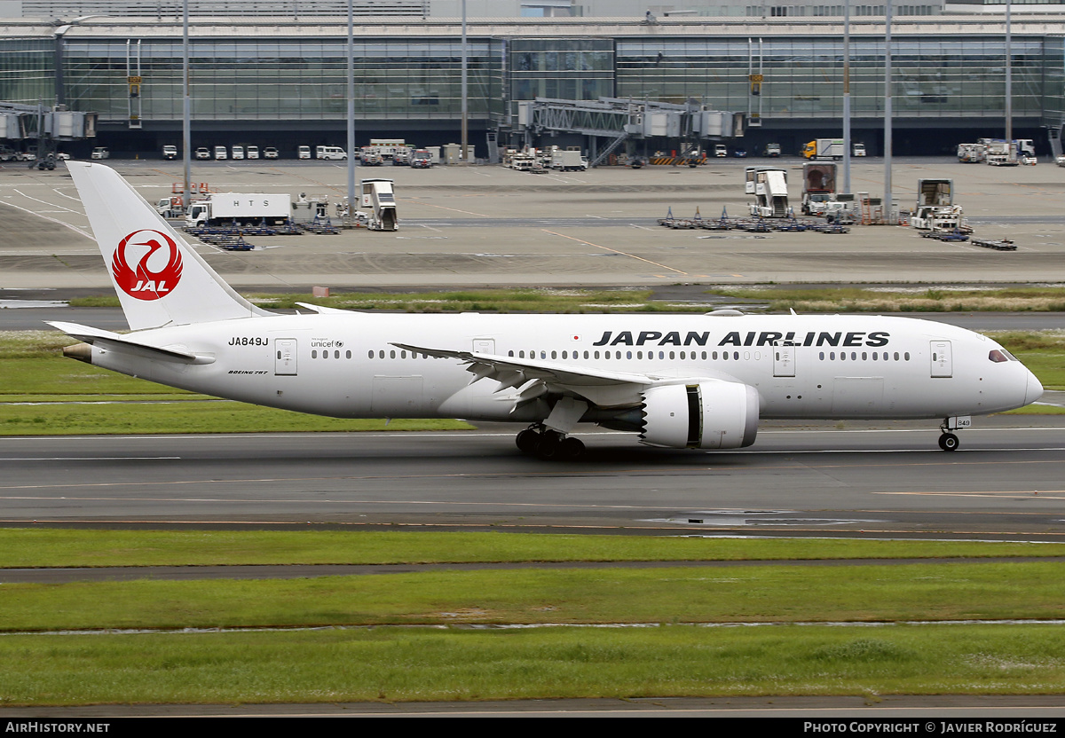 Aircraft Photo of JA849J | Boeing 787-8 Dreamliner | Japan Airlines - JAL | AirHistory.net #574553