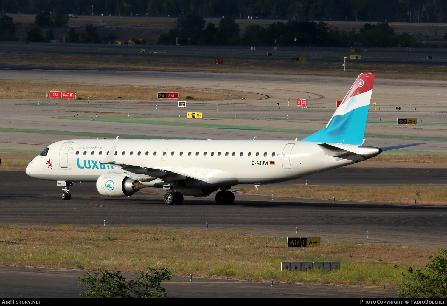 Aircraft Photo of D-AJHW | Embraer 190LR (ERJ-190-100LR) | Luxair | AirHistory.net #574818