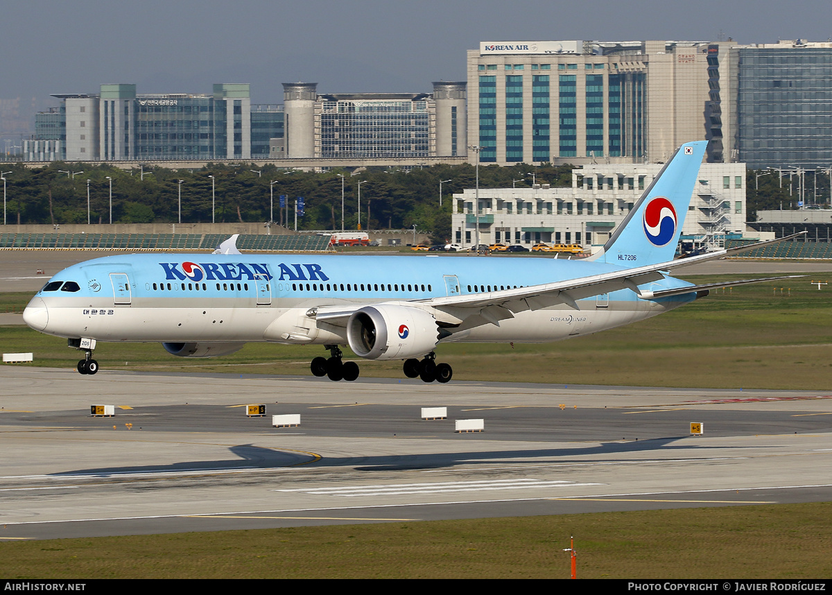 Aircraft Photo of HL7206 | Boeing 787-9 Dreamliner | Korean Air | AirHistory.net #575045
