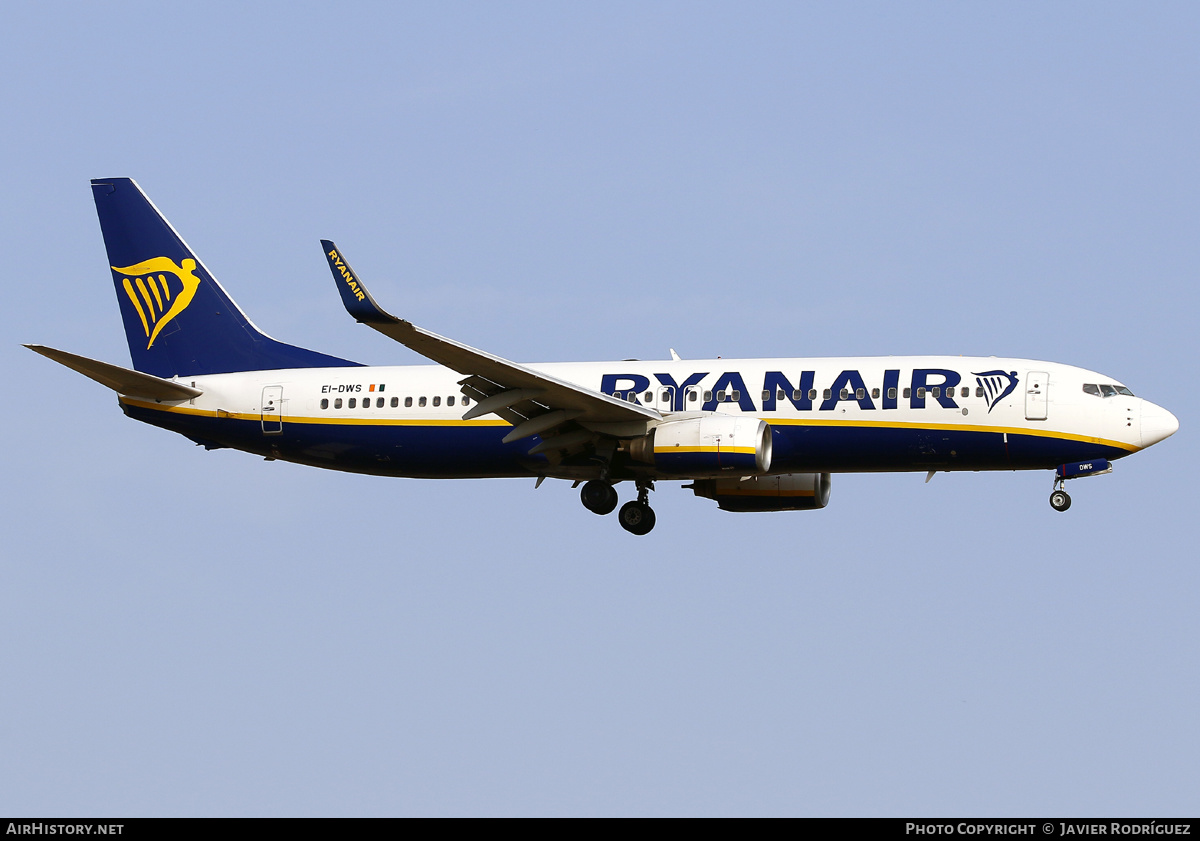 Aircraft Photo of EI-DWS | Boeing 737-8AS | Ryanair | AirHistory.net #575086