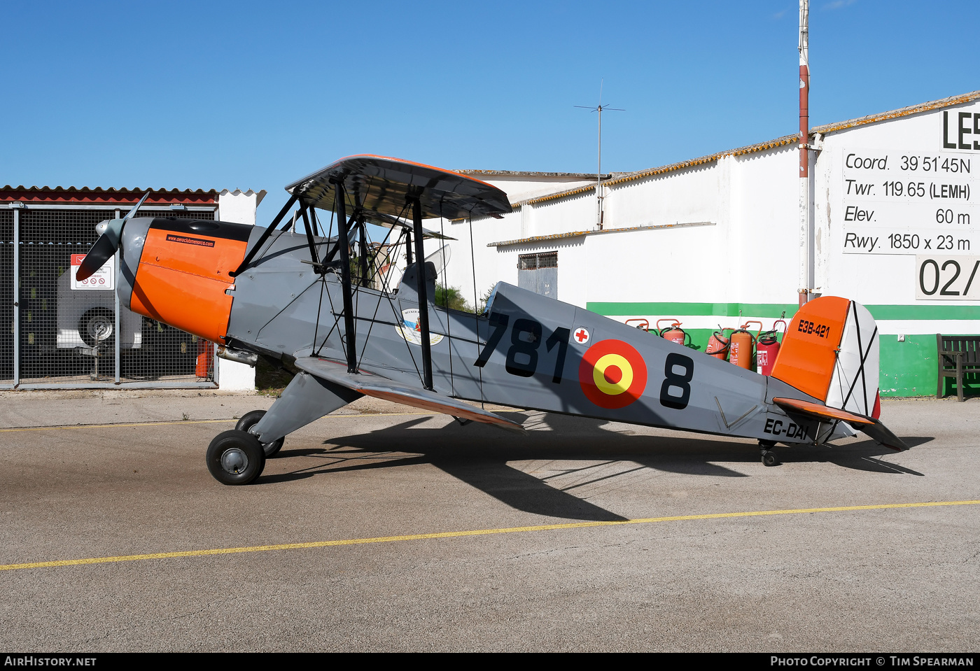 Aircraft Photo of EC-DAI / E.3B-421/781-8 | CASA 1.131E Jungmann | Real Aero Club de Mahon Menorca | Spain - Air Force | AirHistory.net #575351
