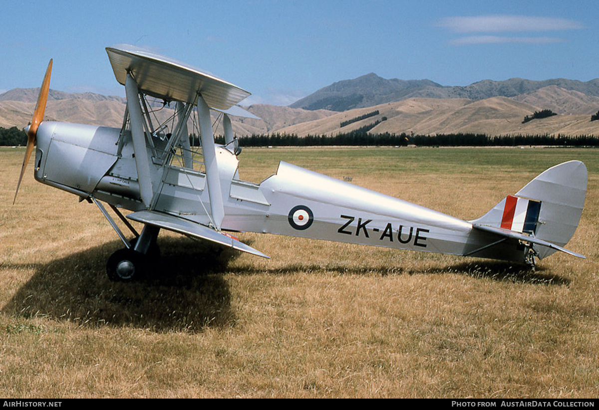 Aircraft Photo of ZK-AUE | De Havilland D.H. 82A Tiger Moth | New Zealand - Air Force | AirHistory.net #575401