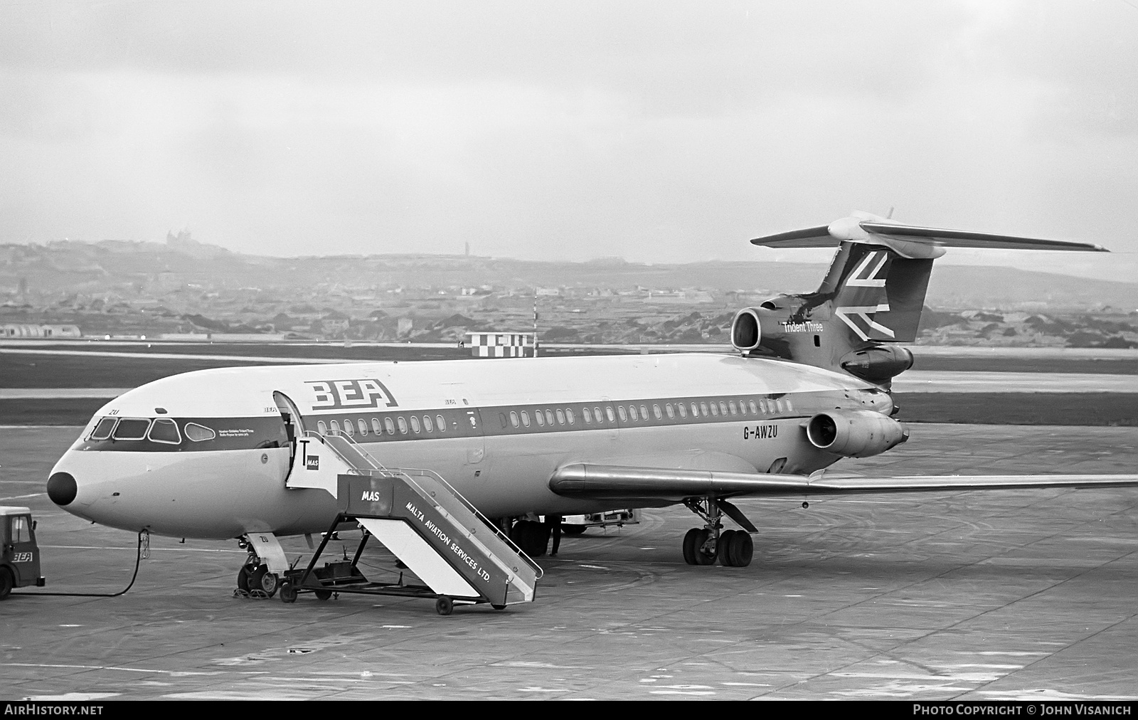 Aircraft Photo of G-AWZU | Hawker Siddeley HS-121 Trident 3B | BEA - British European Airways | AirHistory.net #575436