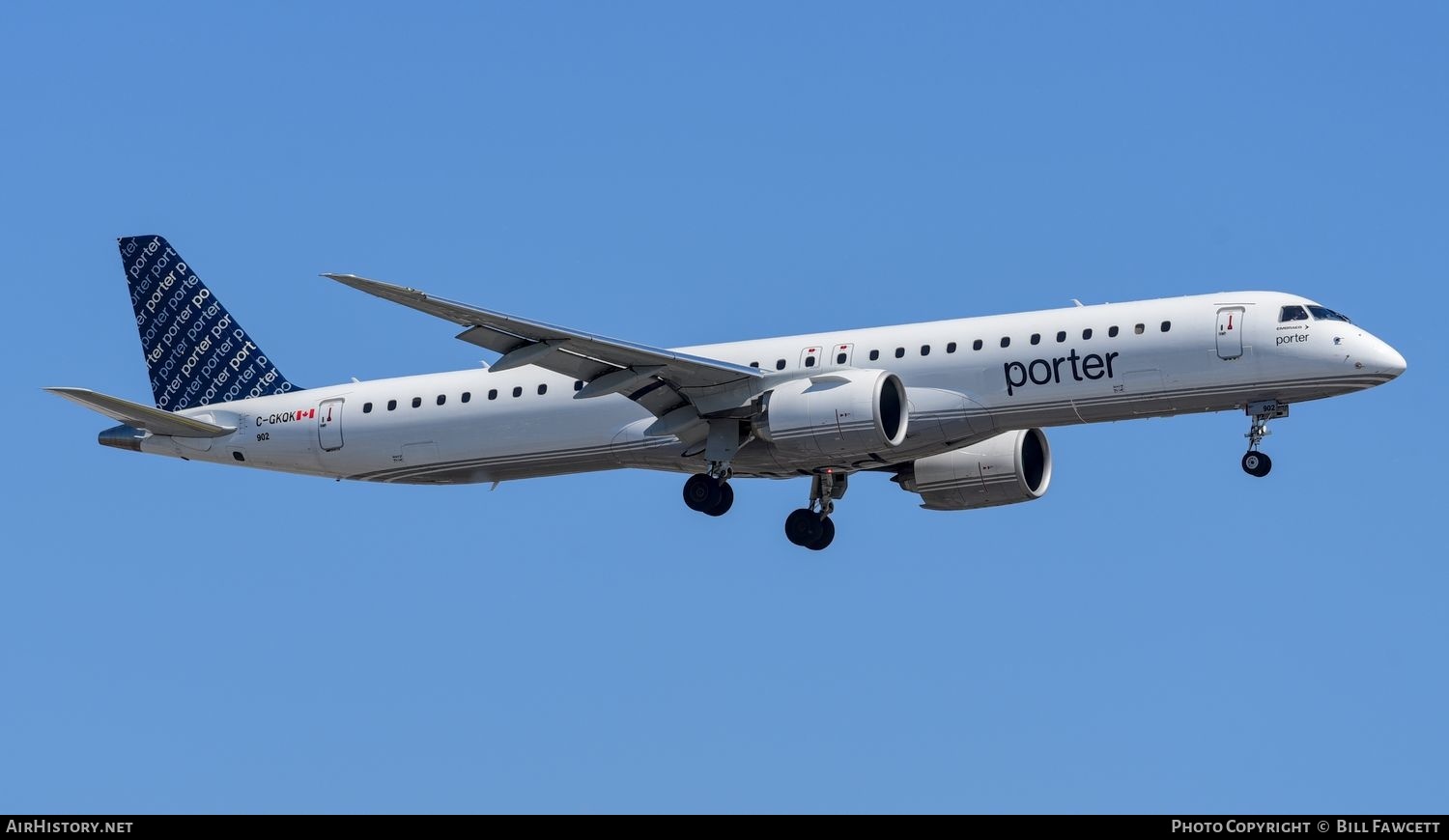Aircraft Photo of C-GKQK | Embraer 195-E2 (ERJ-190-400) | Porter Airlines | AirHistory.net #575505