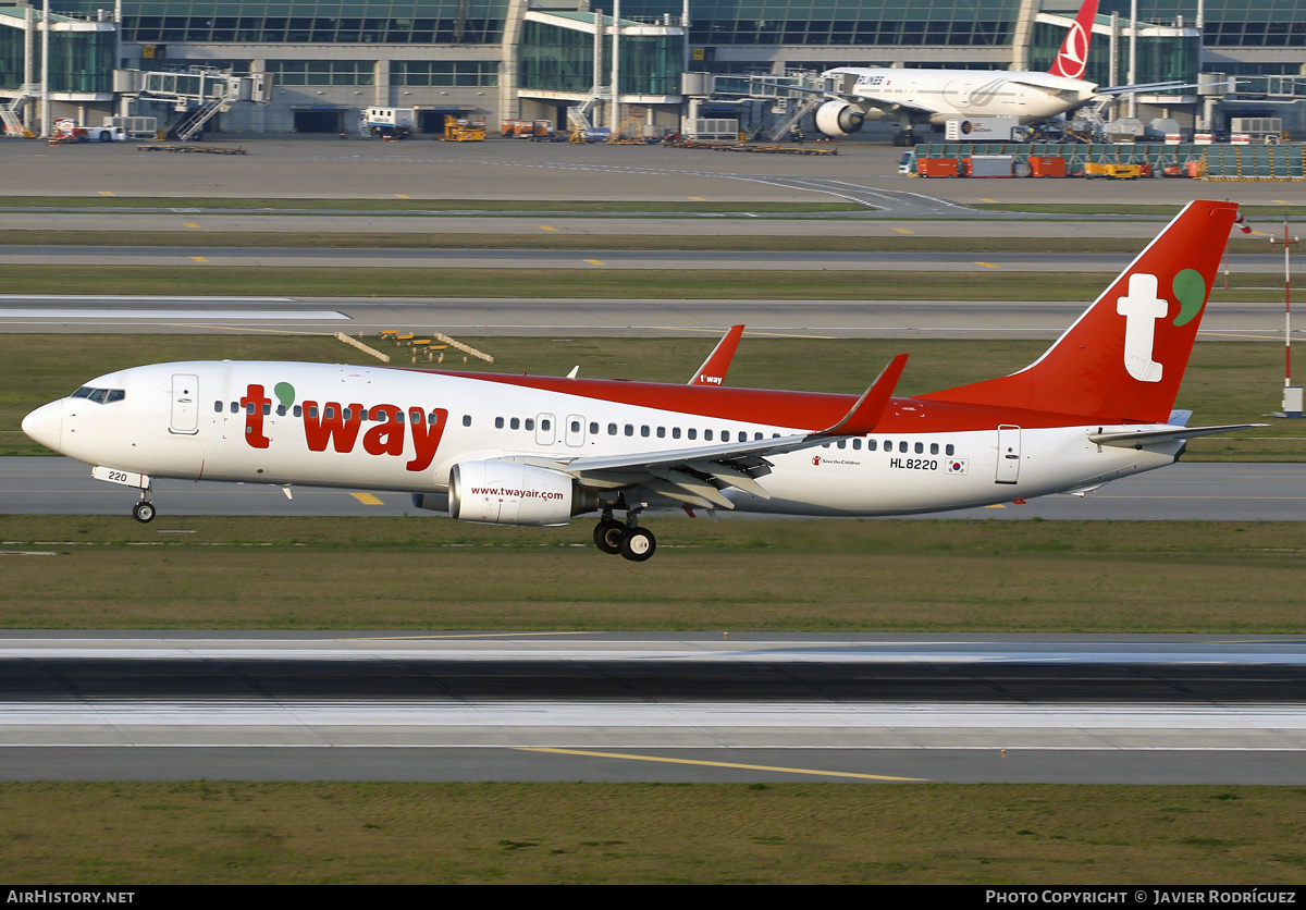 Aircraft Photo of HL8220 | Boeing 737-8Q8 | T'way Air | AirHistory.net #575727