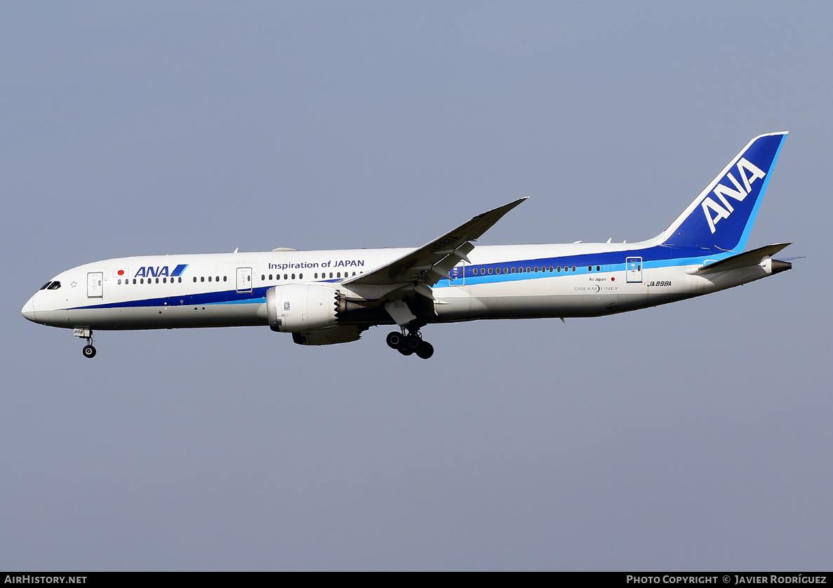 Aircraft Photo of JA898A | Boeing 787-9 Dreamliner | All Nippon Airways - ANA | AirHistory.net #575731