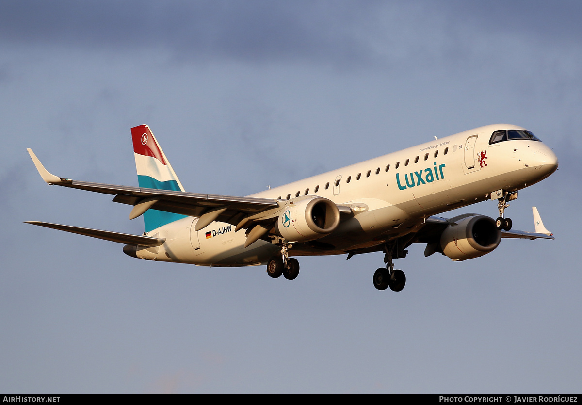 Aircraft Photo of D-AJHW | Embraer 190LR (ERJ-190-100LR) | Luxair | AirHistory.net #575759