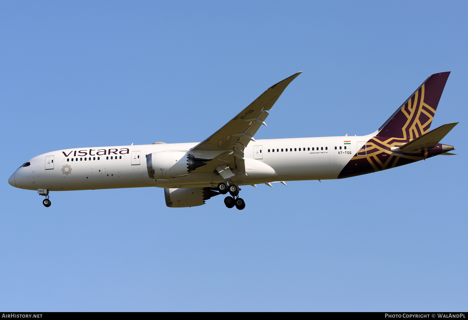 Aircraft Photo of VT-TSQ | Boeing 787-9 Dreamliner | Vistara | AirHistory.net #576205