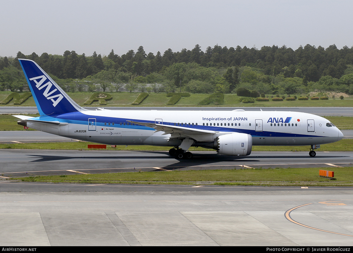 Aircraft Photo of JA820A | Boeing 787-8 Dreamliner | All Nippon Airways - ANA | AirHistory.net #576563