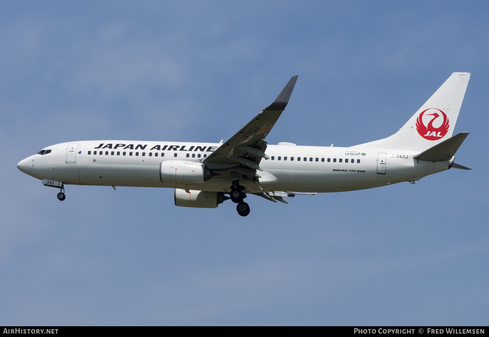 Aircraft Photo of JA343J | Boeing 737-846 | Japan Airlines - JAL | AirHistory.net #576633