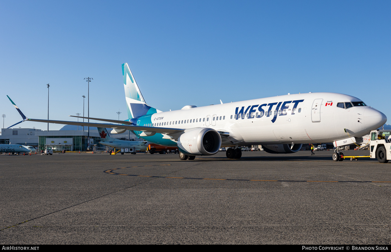 Aircraft Photo of C-GTSW | Boeing 737-8 Max 8 | WestJet | AirHistory.net #577131
