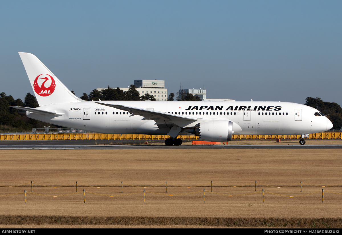 Aircraft Photo of JA842J | Boeing 787-8 Dreamliner | Japan Airlines - JAL | AirHistory.net #577133