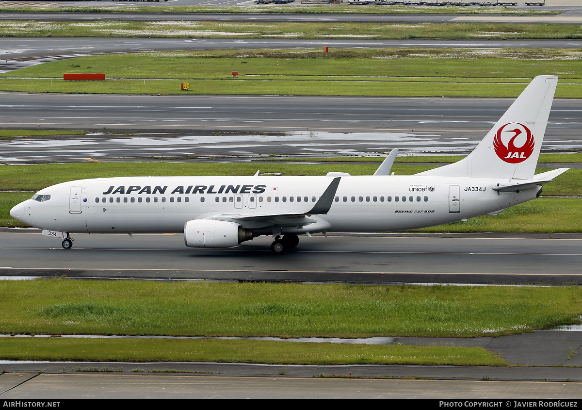 Aircraft Photo of JA334J | Boeing 737-846 | Japan Airlines - JAL | AirHistory.net #577400
