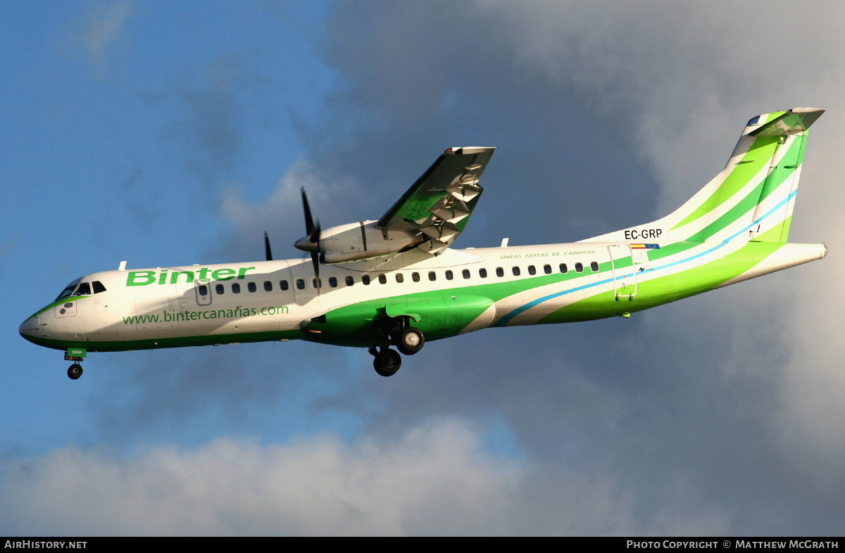 Aircraft Photo of EC-GRP | ATR ATR-72-202 | Binter Canarias | AirHistory.net #577503