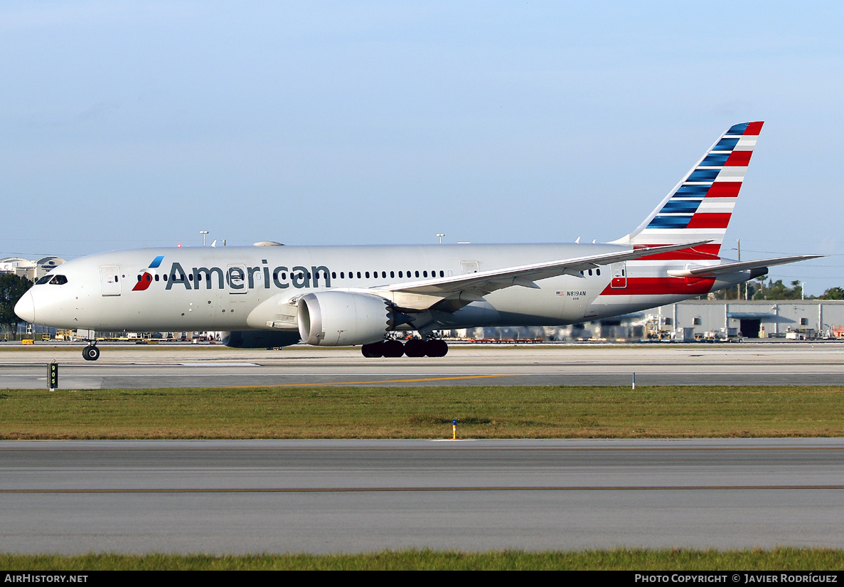 Aircraft Photo of N819AN | Boeing 787-8 Dreamliner | American Airlines | AirHistory.net #578245