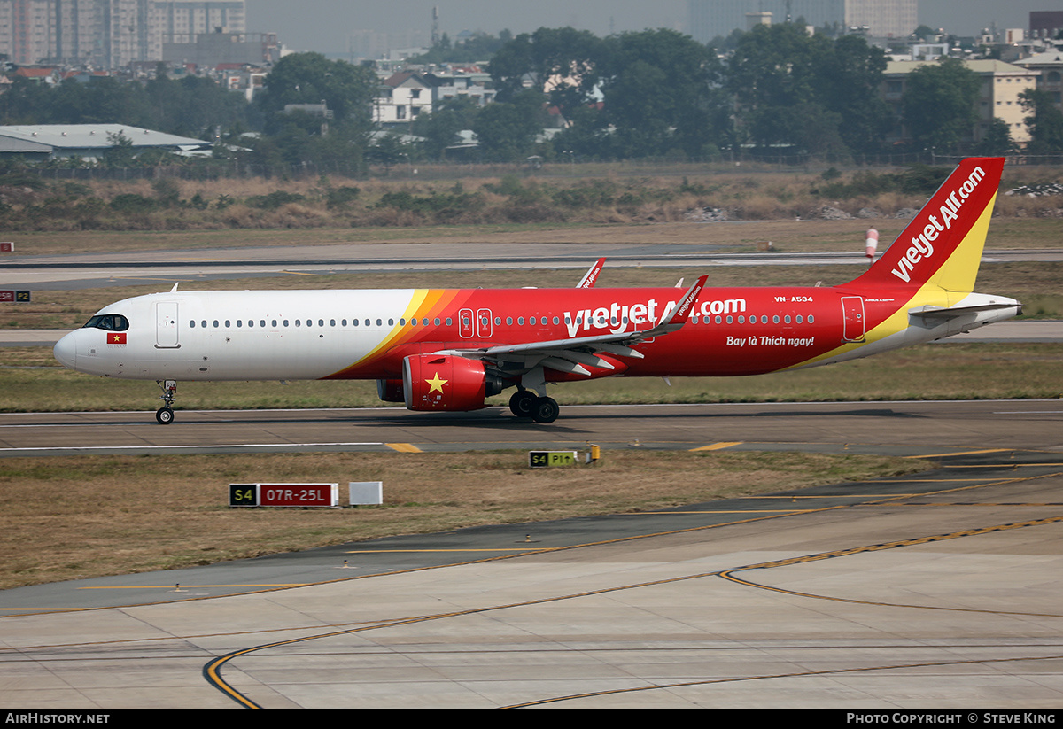 Aircraft Photo of VN-A534 | Airbus A321-271NX | VietJet Air | AirHistory.net #578770